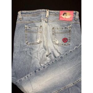 Vintage Fiorucci Jeans Juniors Size 11 Low Rise Distressed Faded Flared Angel